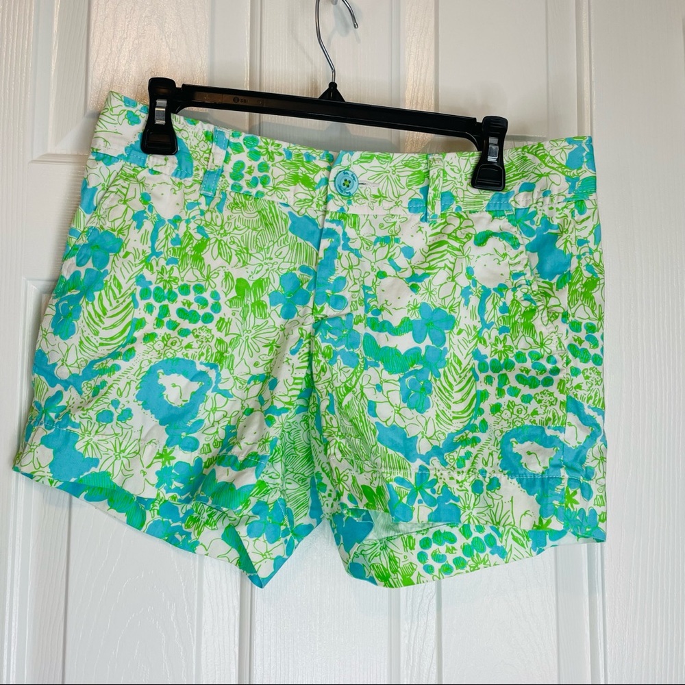 Lilly Pulitzer Women’s Size 4 Limeade It’s A Zoo Green Blue White Callahan Short